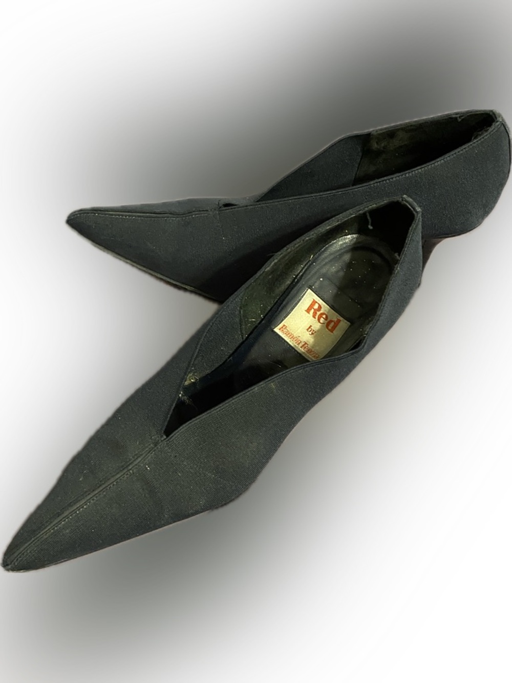 Navy Pointed Slip-On Heels